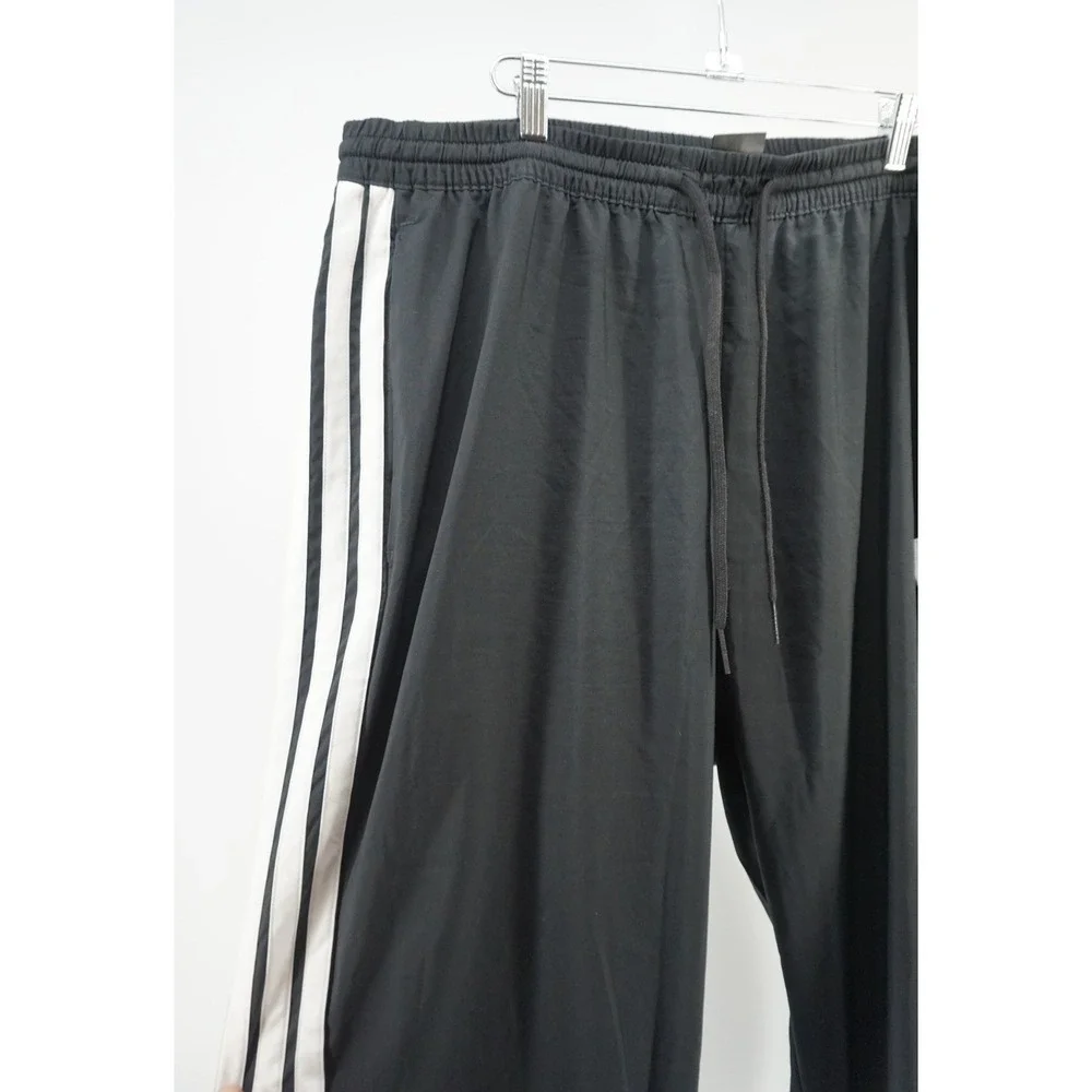 Adidas straight leg Striped Track Pants Athleisure Casual Black White Men's XXL